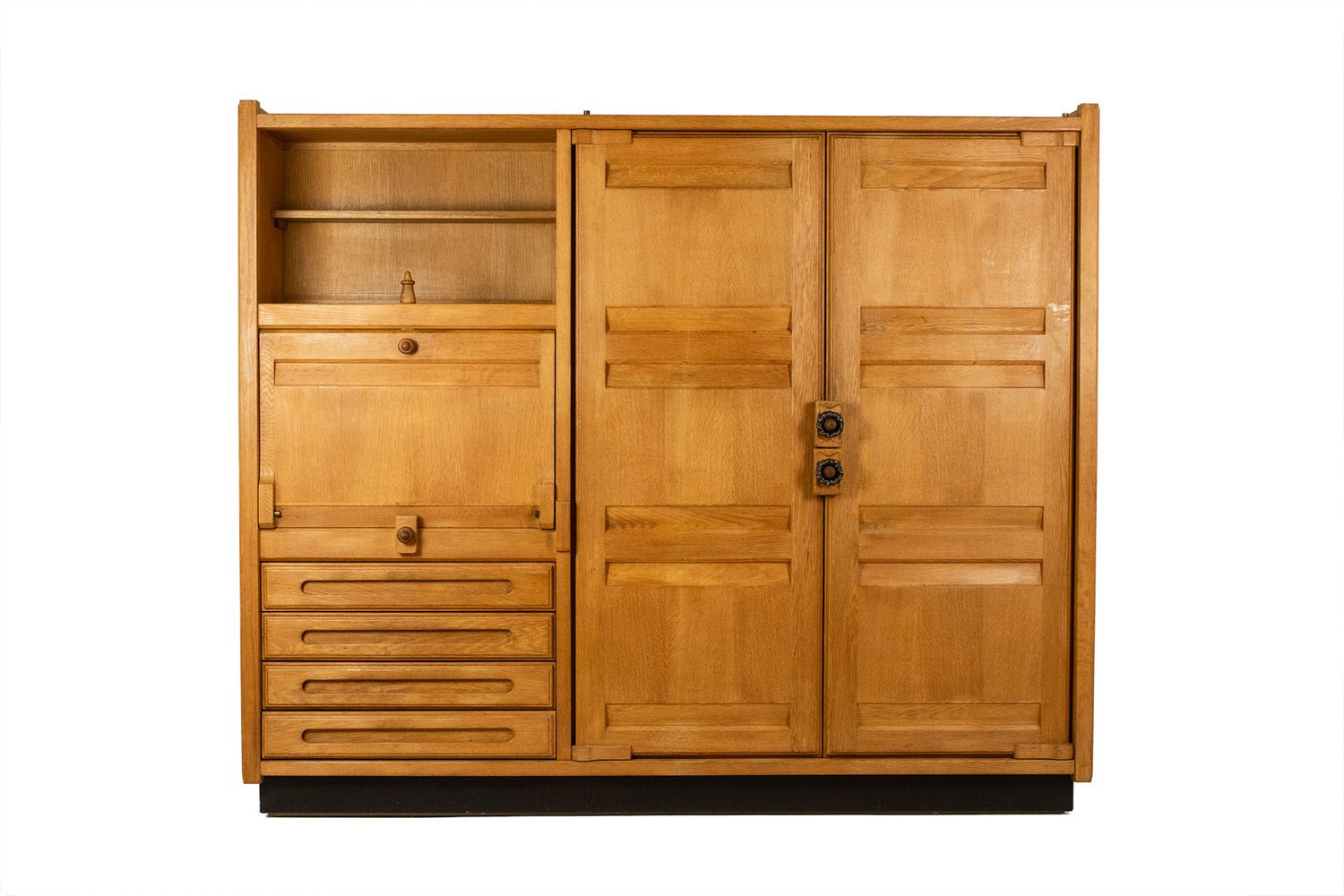 Guillerme And Chambron. Oak Wardrobe With Built In Writing