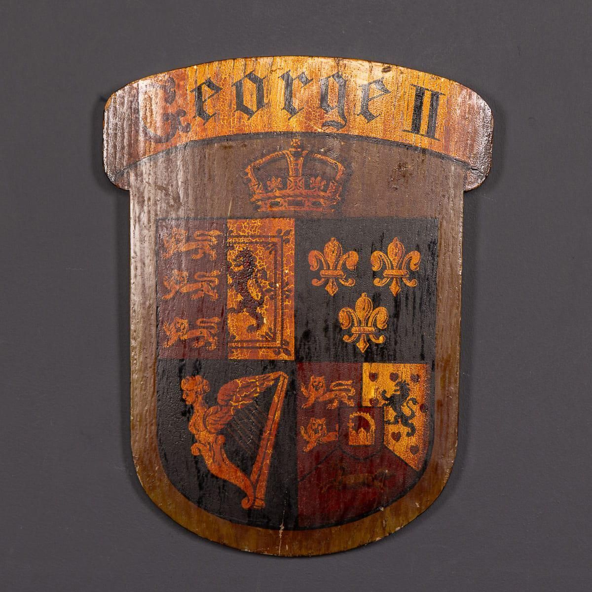 Pair Of 18thc English Hand Painted King George II & King George IV Shields photo for sale