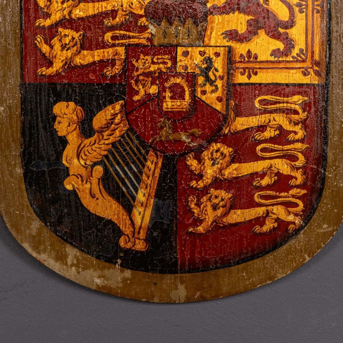 photo for sale Pair Of 18thc English Hand Painted King George II & King George IV Shields