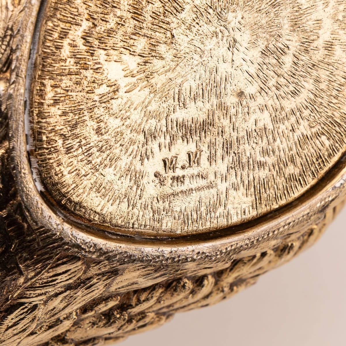 Gilded Swan Ice Bucket By Mauro Manetti, Mid Century Italian Design photo vintage