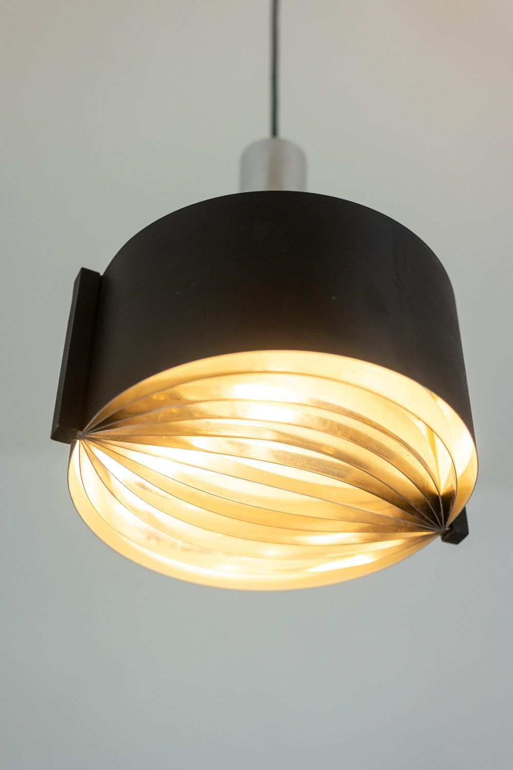 Suspension In Black Lacquered And Chrome Metal. 1960s. photo for sale