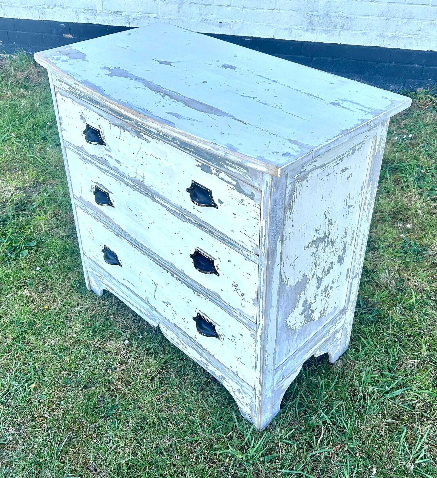 White Pine Chest Of Drawers Cabinet Cupboard Bedroom Farmhouse Industrial Antique Vintage Haberdashery Storage Shabby Chic Wooden French photo 295.0