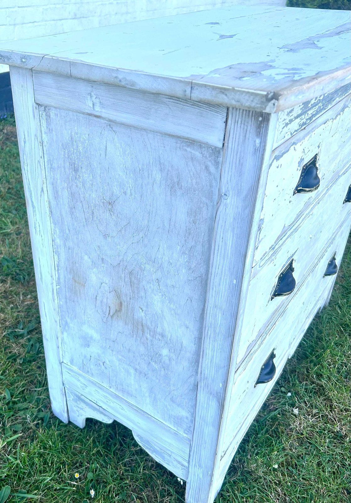 photo for sale White Pine Chest Of Drawers Cabinet Cupboard Bedroom Farmhouse Industrial Antique Vintage Haberdashery Storage Shabby Chic Wooden French