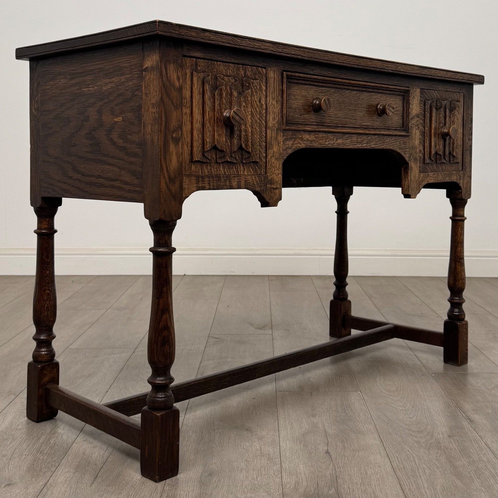 Antique 20th Century Fine Quality Edwardian Desk In Oak ( Af 5733 ) photo vintage