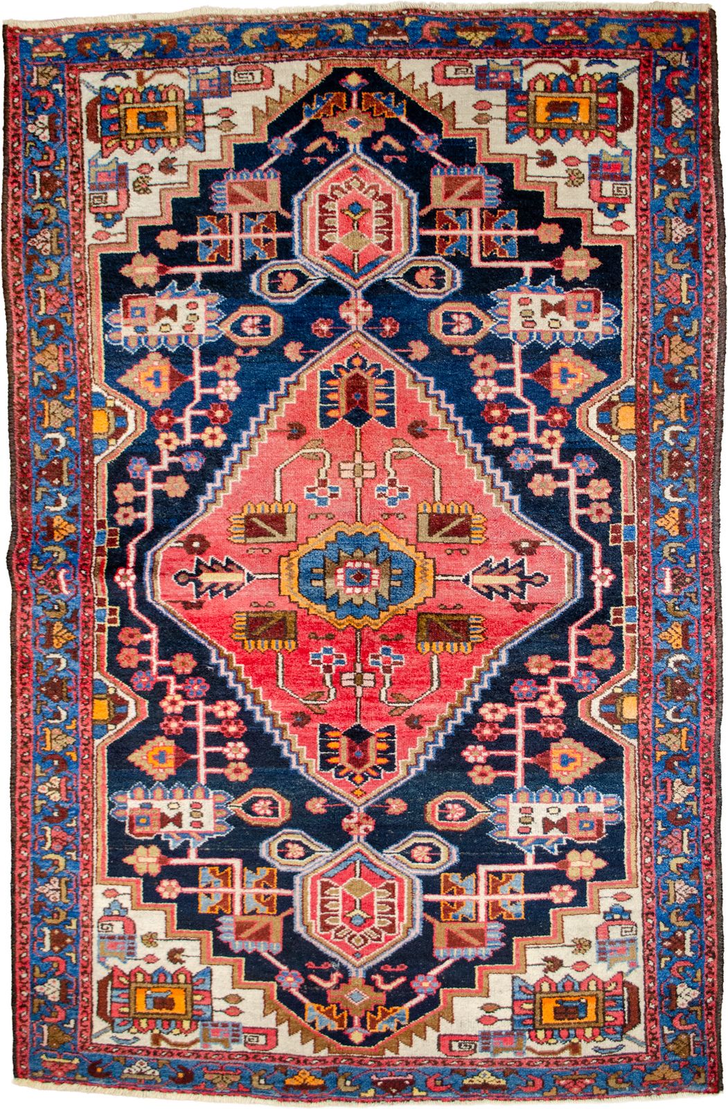 Vintage Saveh vloerkleed 197x128 cm, jaren 1940