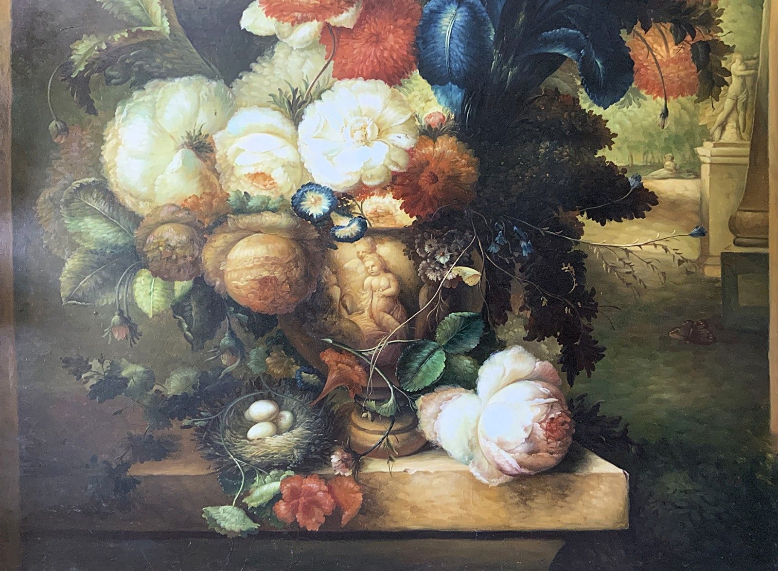 Huge Dutch Floral Still Life Oil Painting Old Master 18thc Style Antique 7ft photo 3450.0