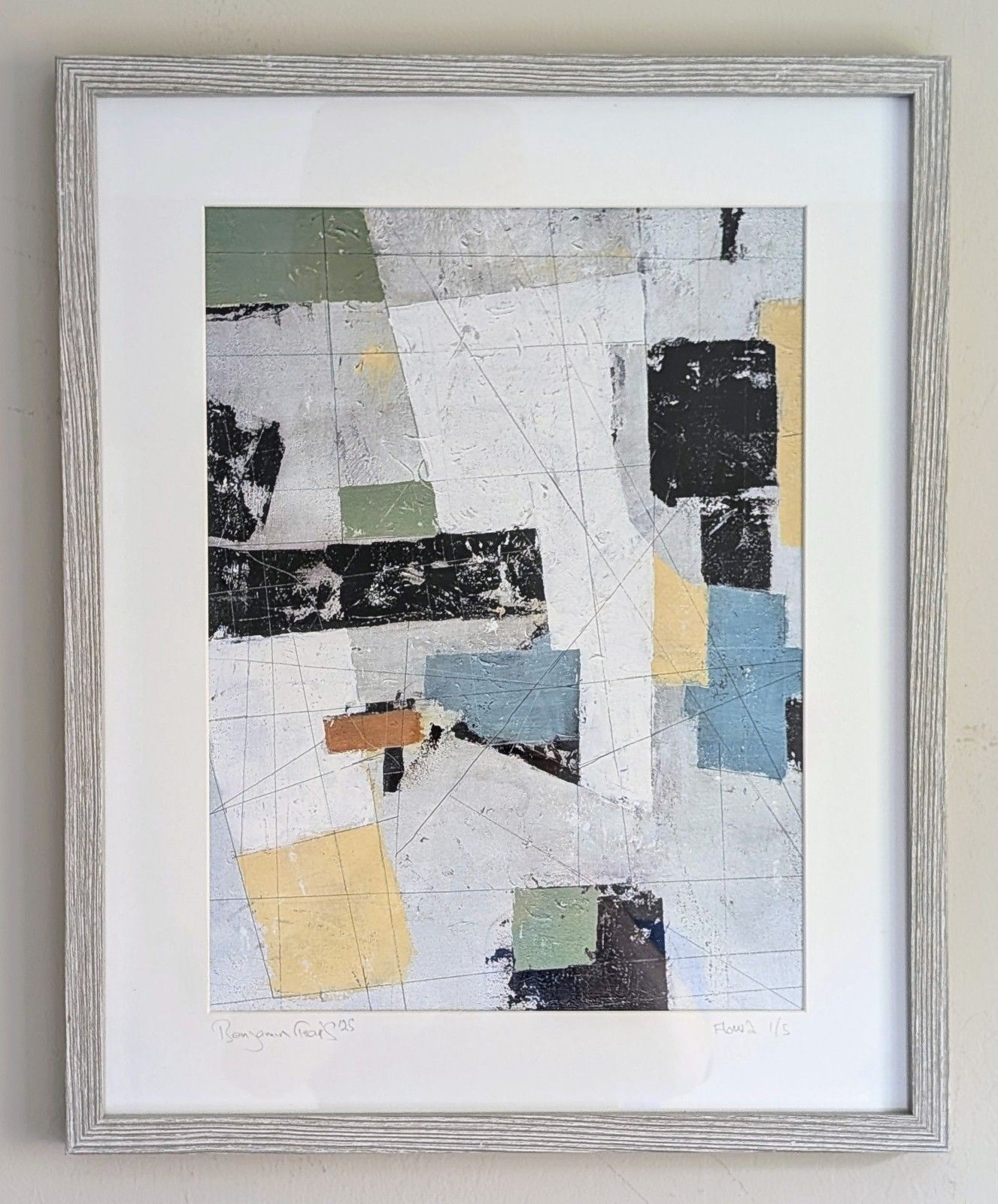 Signed Limited Edition Framed Print By Benjamin Frais Geometric Abstract Art F2