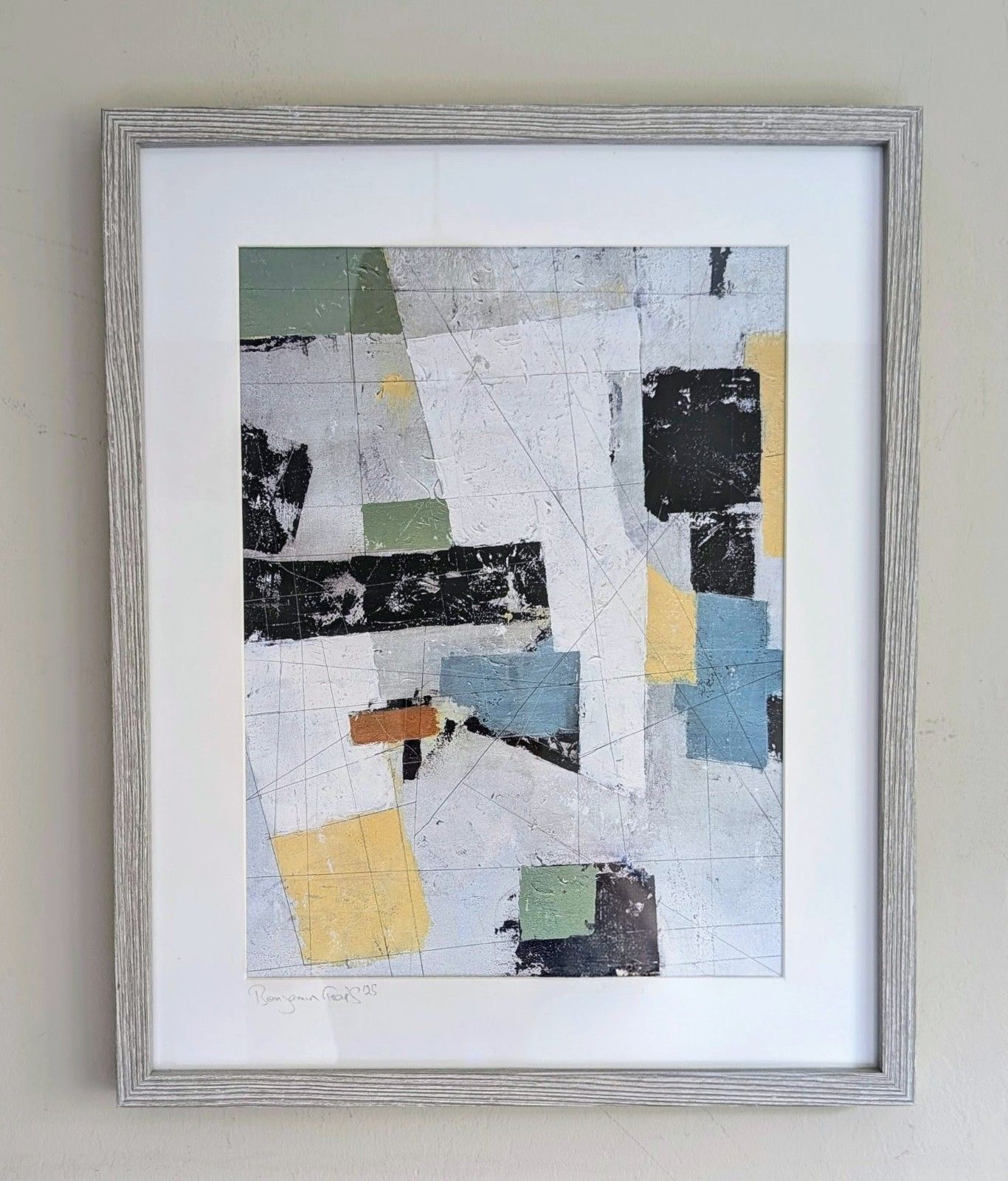 Signed Limited Edition Framed Print By Benjamin Frais Geometric Abstract Art F2 photo furniture