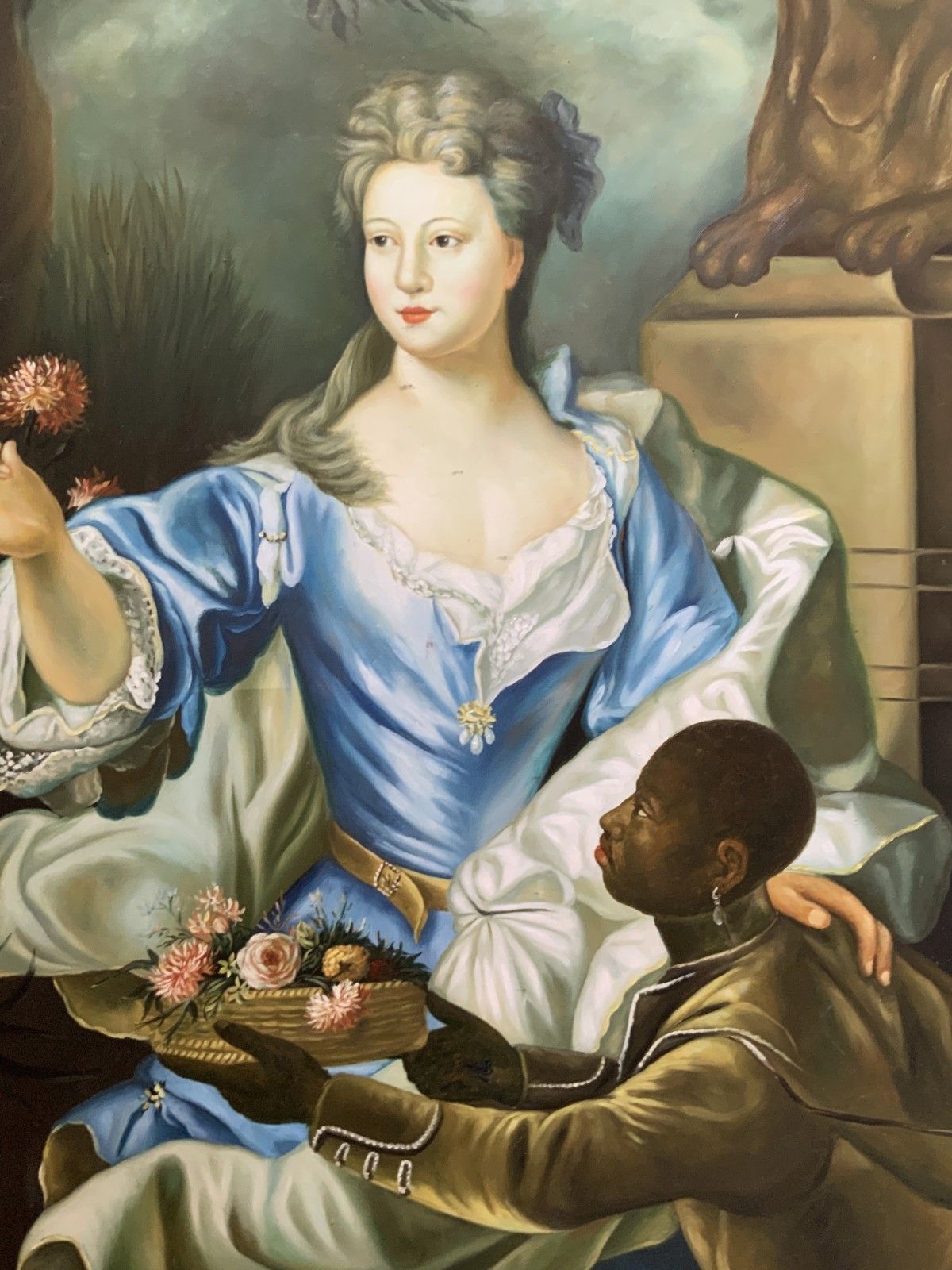 photo furniture Large Magnificent Oil Portrait Painting 18thc Georgian Style Antique (1 Of 2)