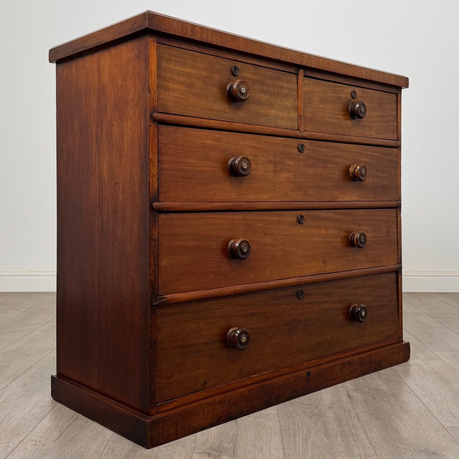 Antique 19th Century Victorian Mahogany Chest Of Drawers ( Af 5746 ) photo vintage