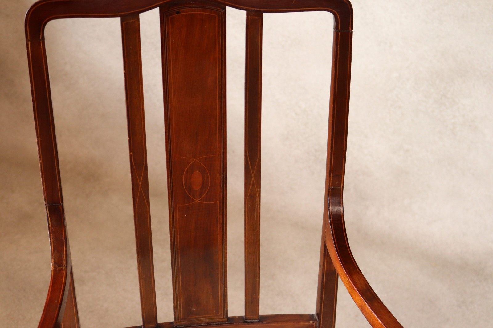 Antique Edwardian Inlaid Mahogany Elbow Chair / Desk Chair photo vinterior