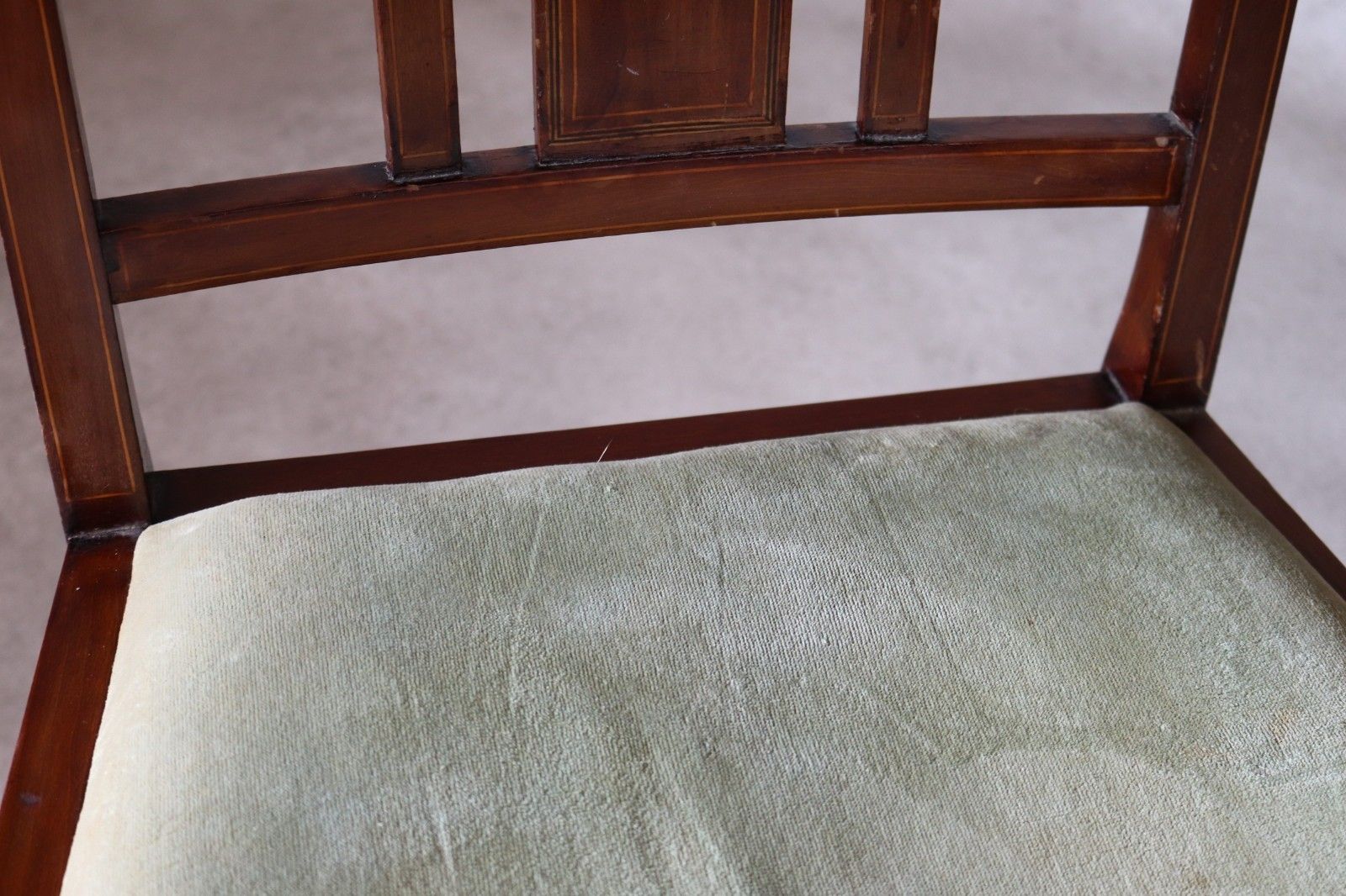 Antique Edwardian Inlaid Mahogany Elbow Chair / Desk Chair photo vintage