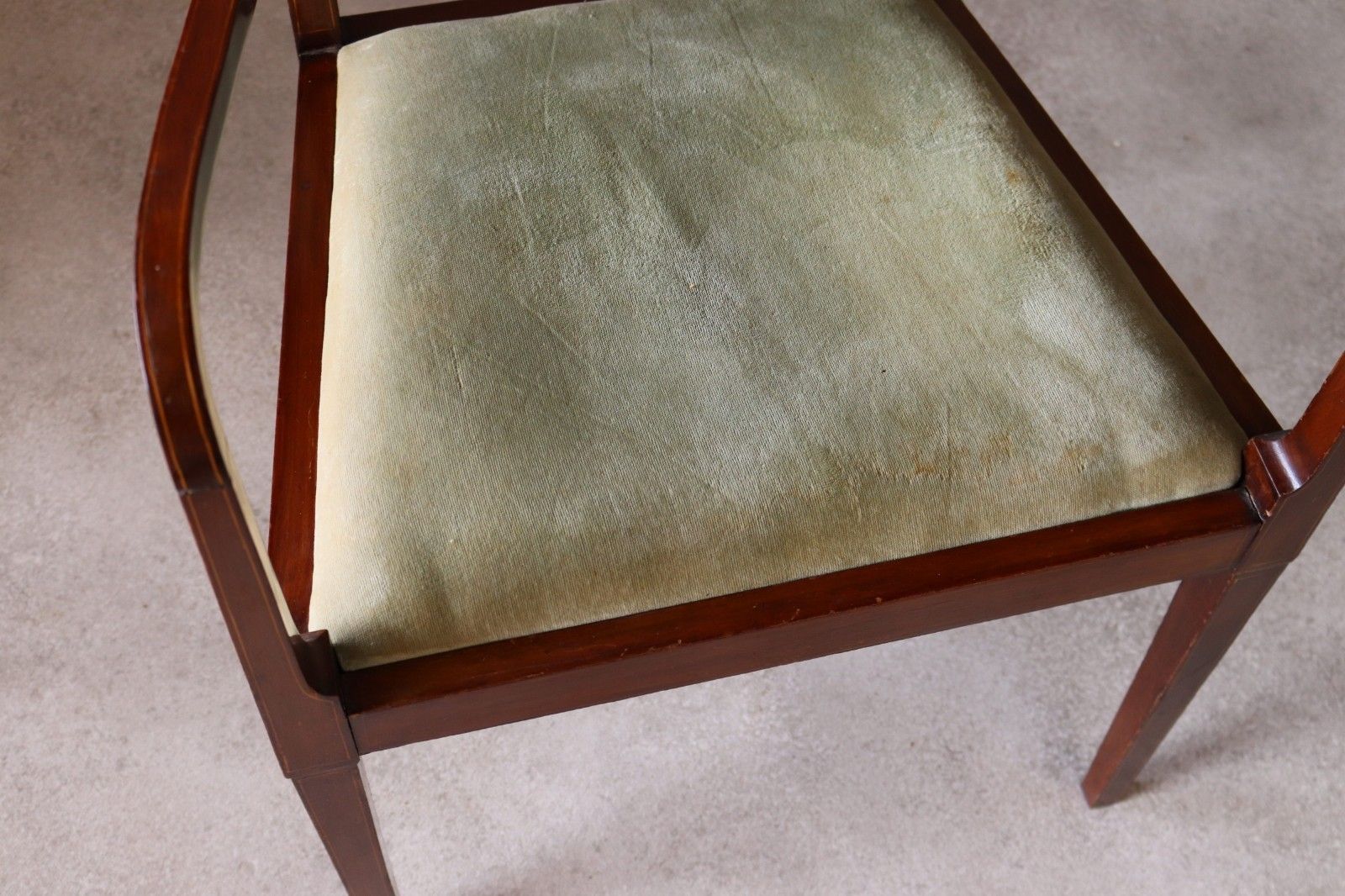 photo buy Antique Edwardian Inlaid Mahogany Elbow Chair / Desk Chair