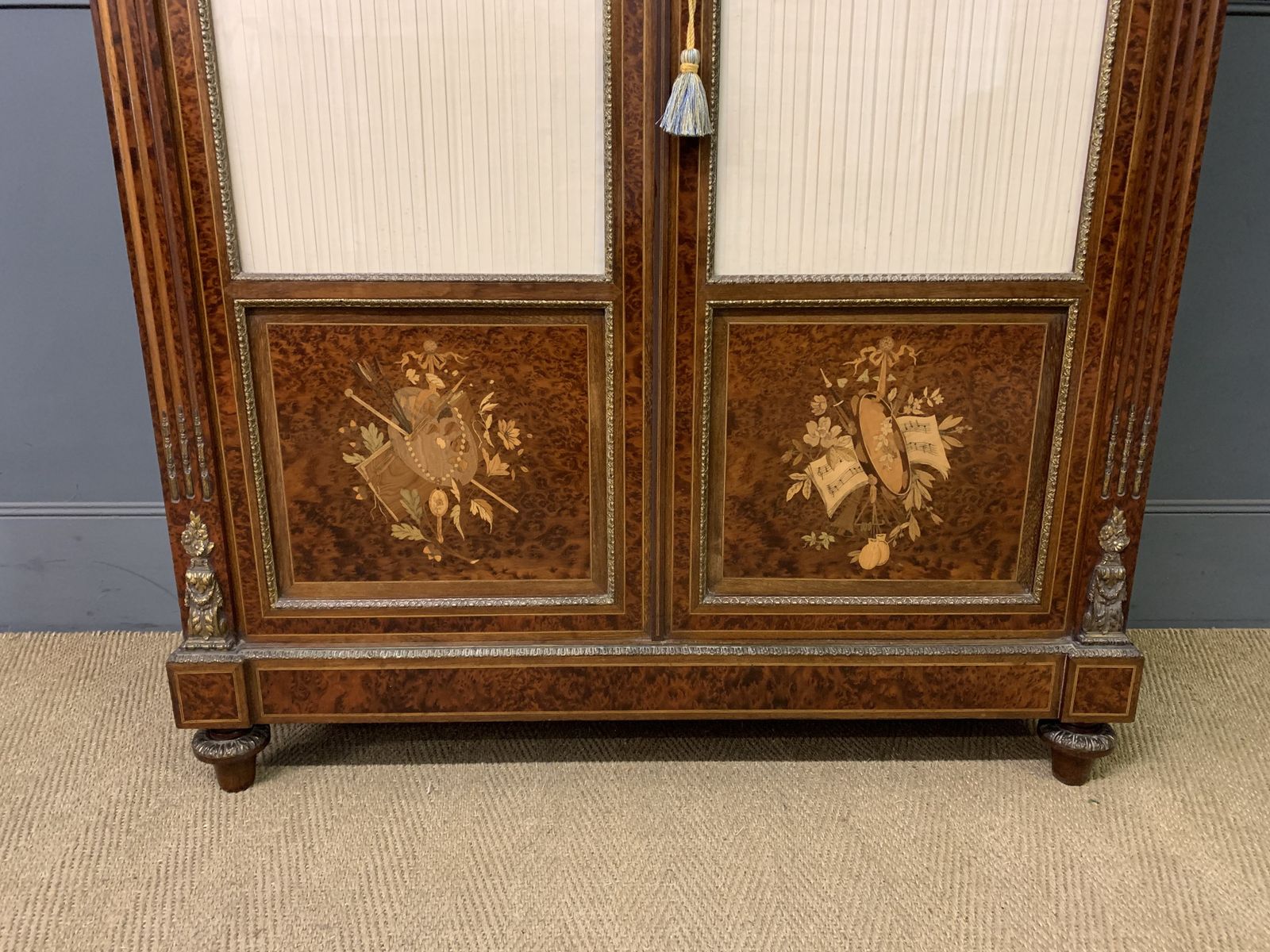 Inlaid Mahogany & Amboyna 19th Century French Bookcase photo for sale