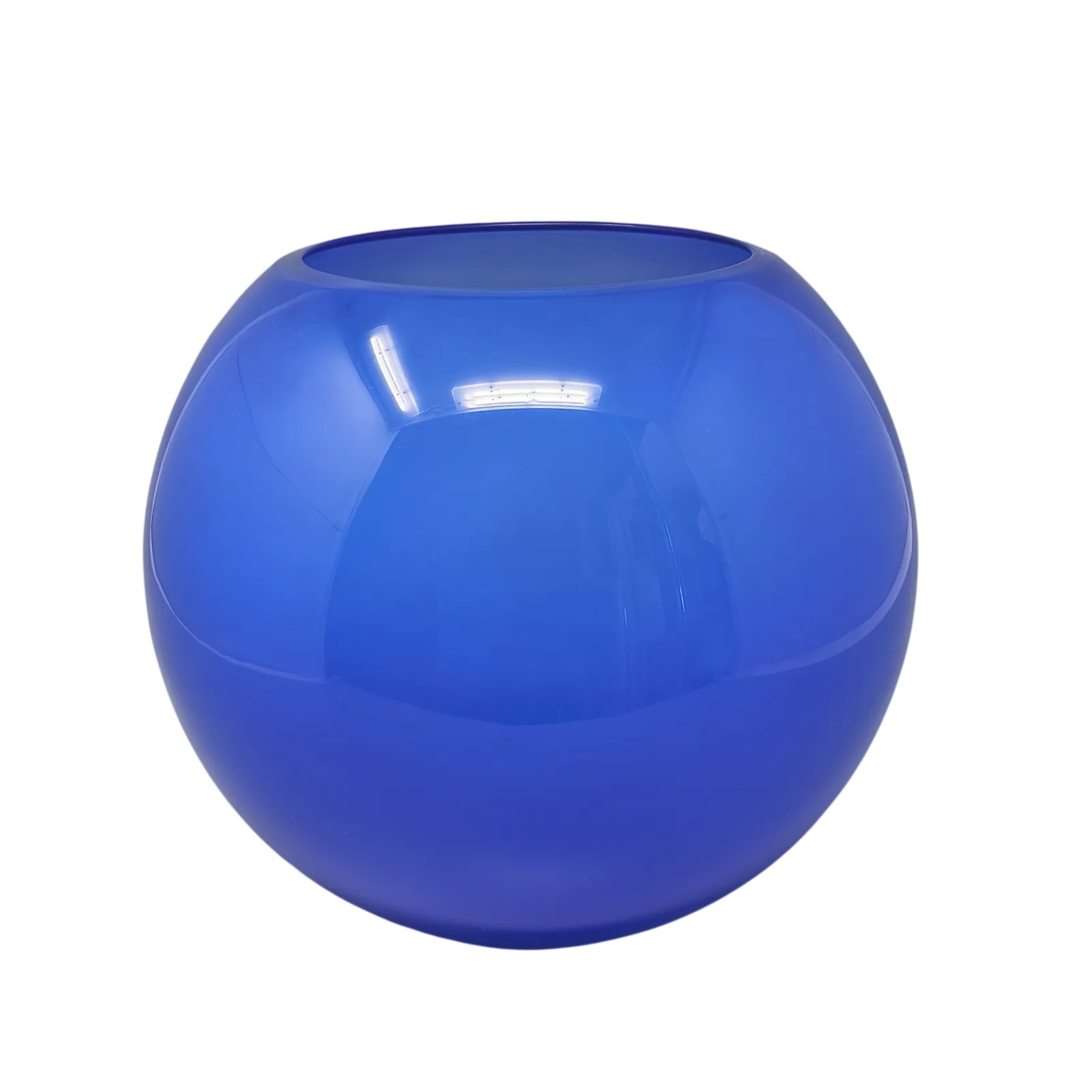1970s Mid Century Blue Vase By Ind. Vetraria Valdarnese Made In Italy