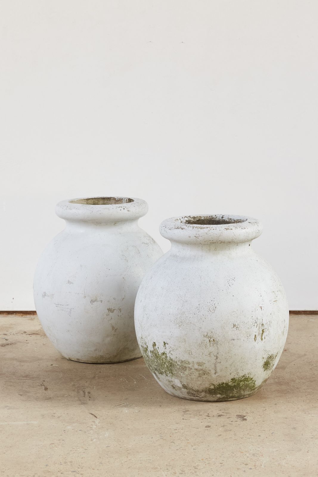 Pair Of Willy Guhl For Eternit Olive Pot Planters, Switzerland, C1960