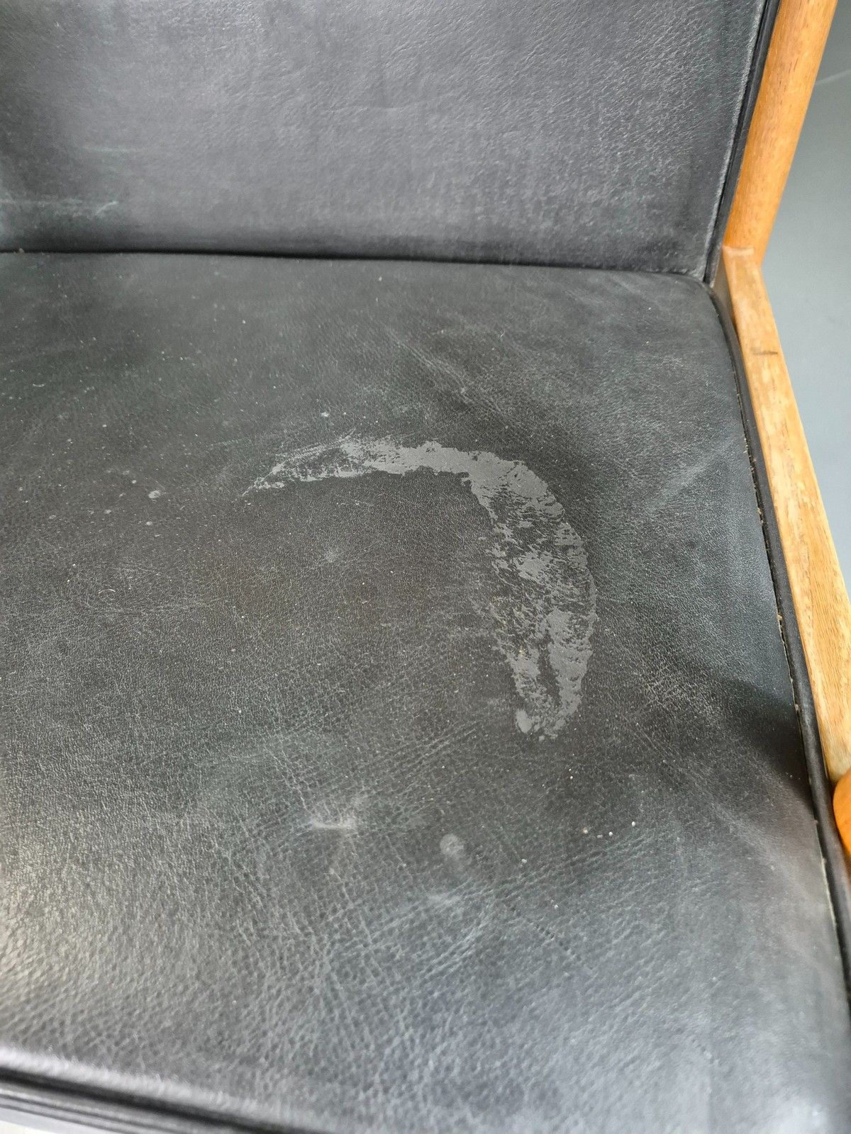 Vintage Mid Century Elbow Desk Chair Swedish 1960s Black Leather Retro Eb07001 photo for sale