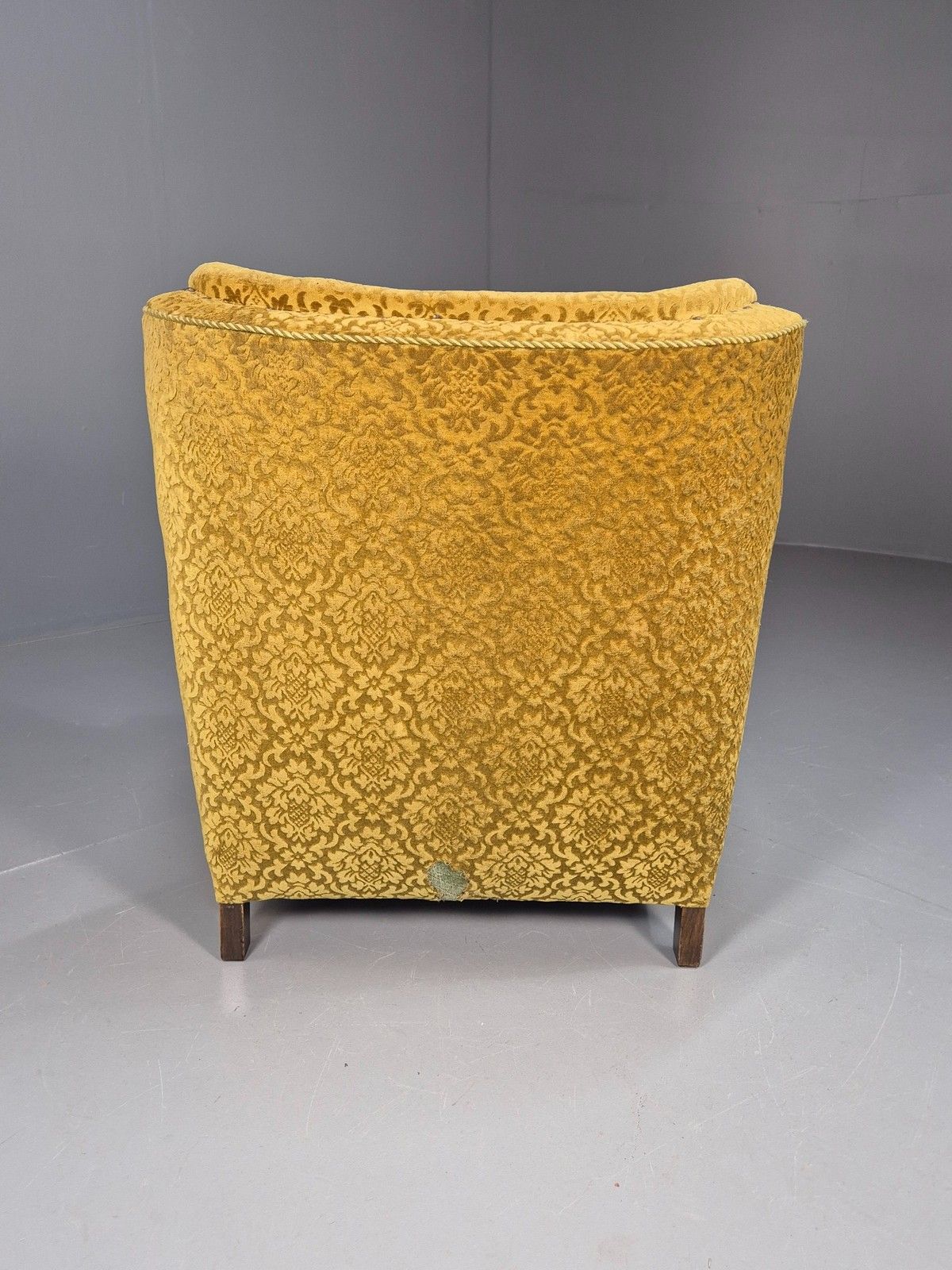 250.0 Antique Danish Floral Mustard Colour Armchair 1920s Wood Frame Eb08975 photo