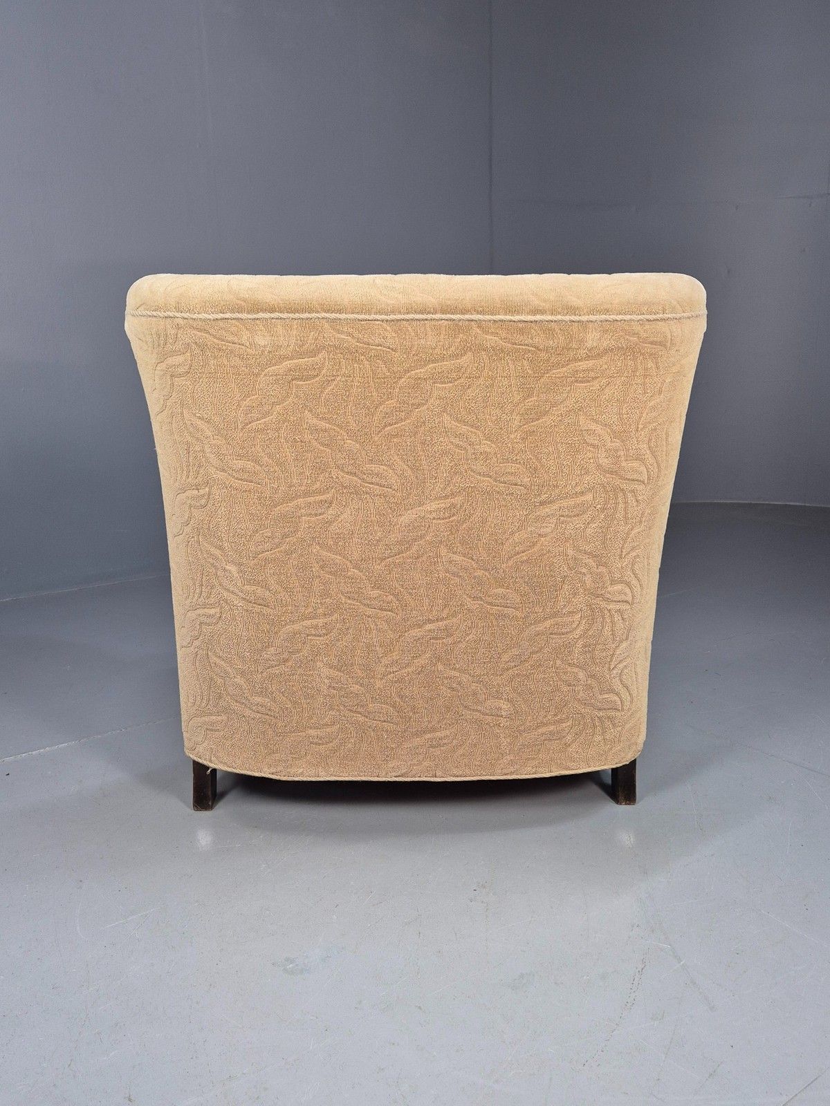 Furniture Antique Danish Art Deco Armchair Cream Moquette Beech Frame 1920s Eb02887 photo