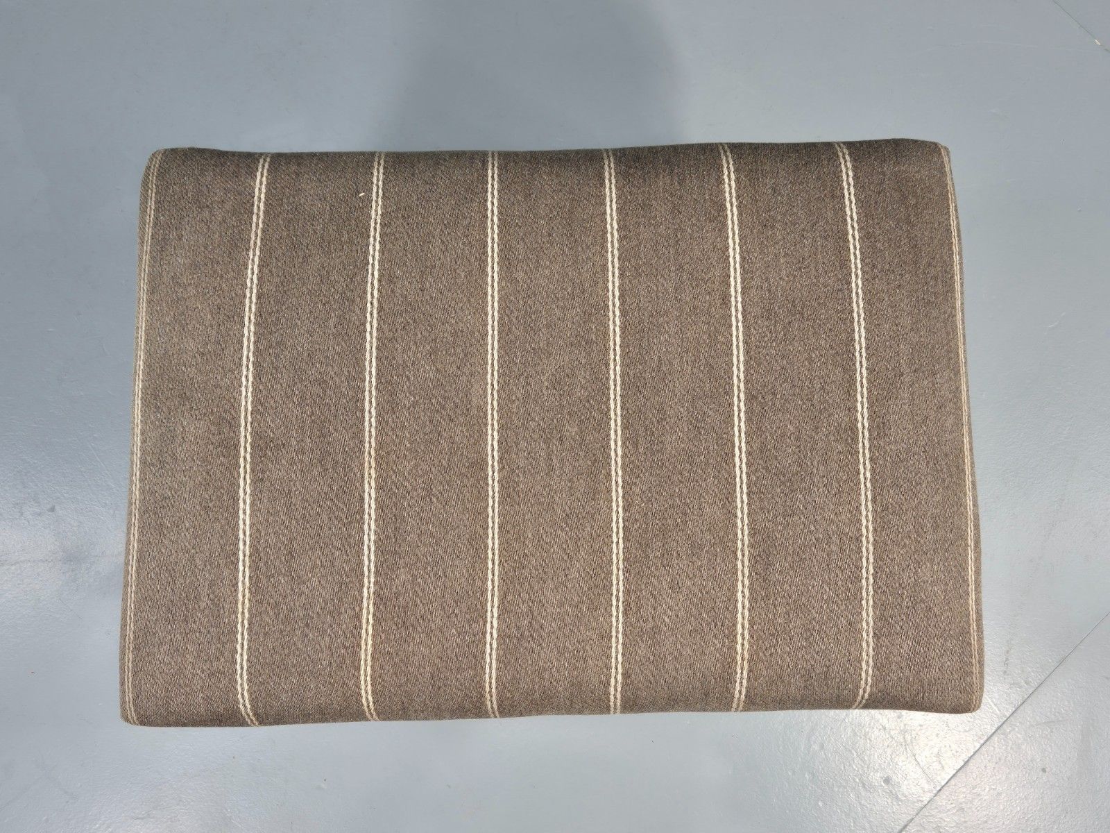 Vintage Mid Century Danish Footstool  Taupe Stripe Teak Legs Retro 1960s Eb12024 photo buy