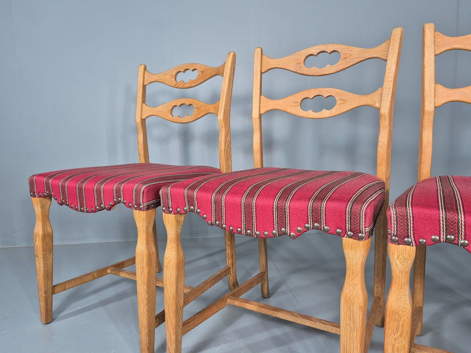 4 Vintage Henning Kjaenulf Oak Dining Chairs 1970s Danish Retro Eb12110 photo Furniture
