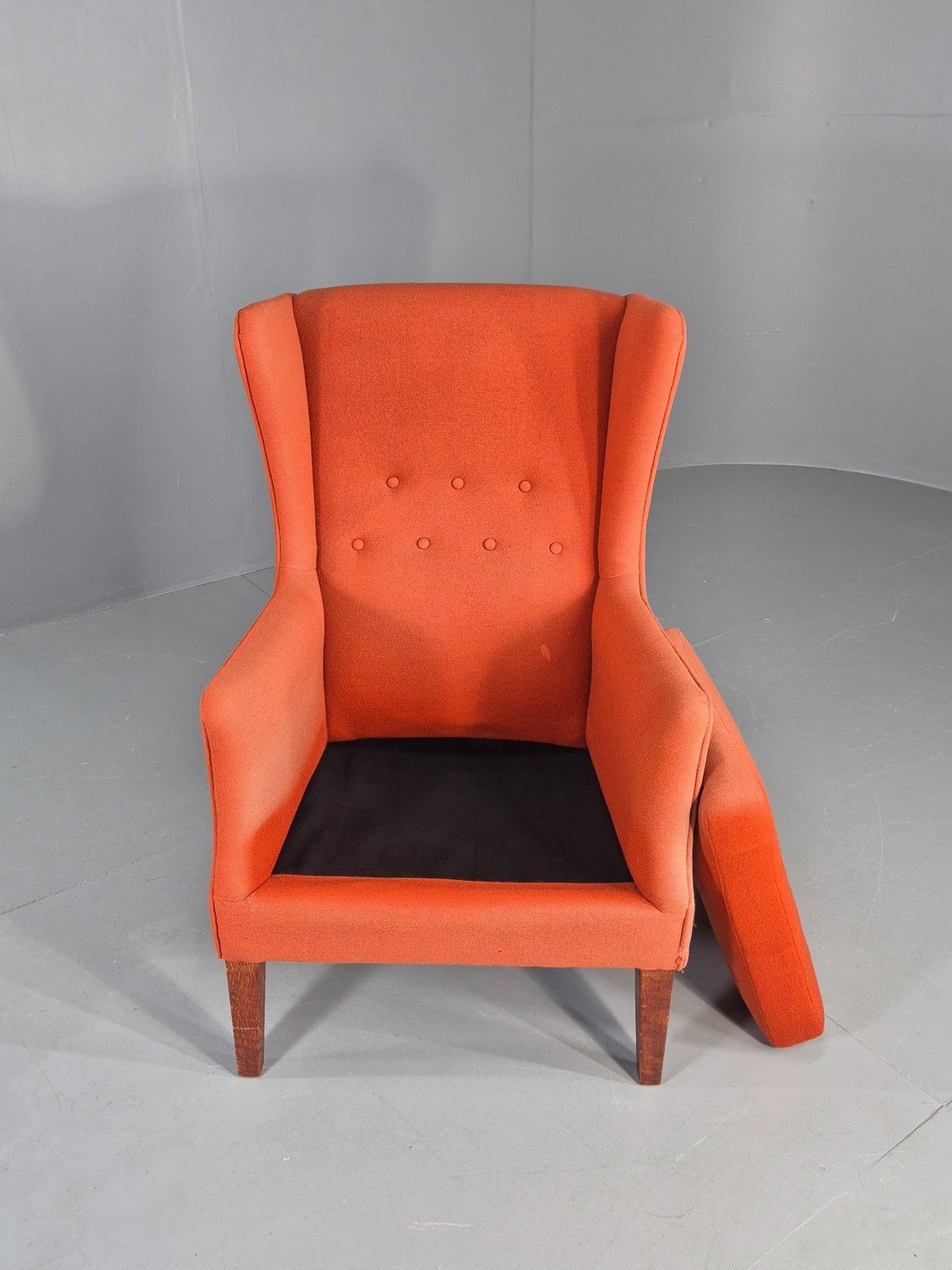325.0 Vintage Midcentury Wing Back Armchair Danish Design 1960s Retro Eb12115 photo