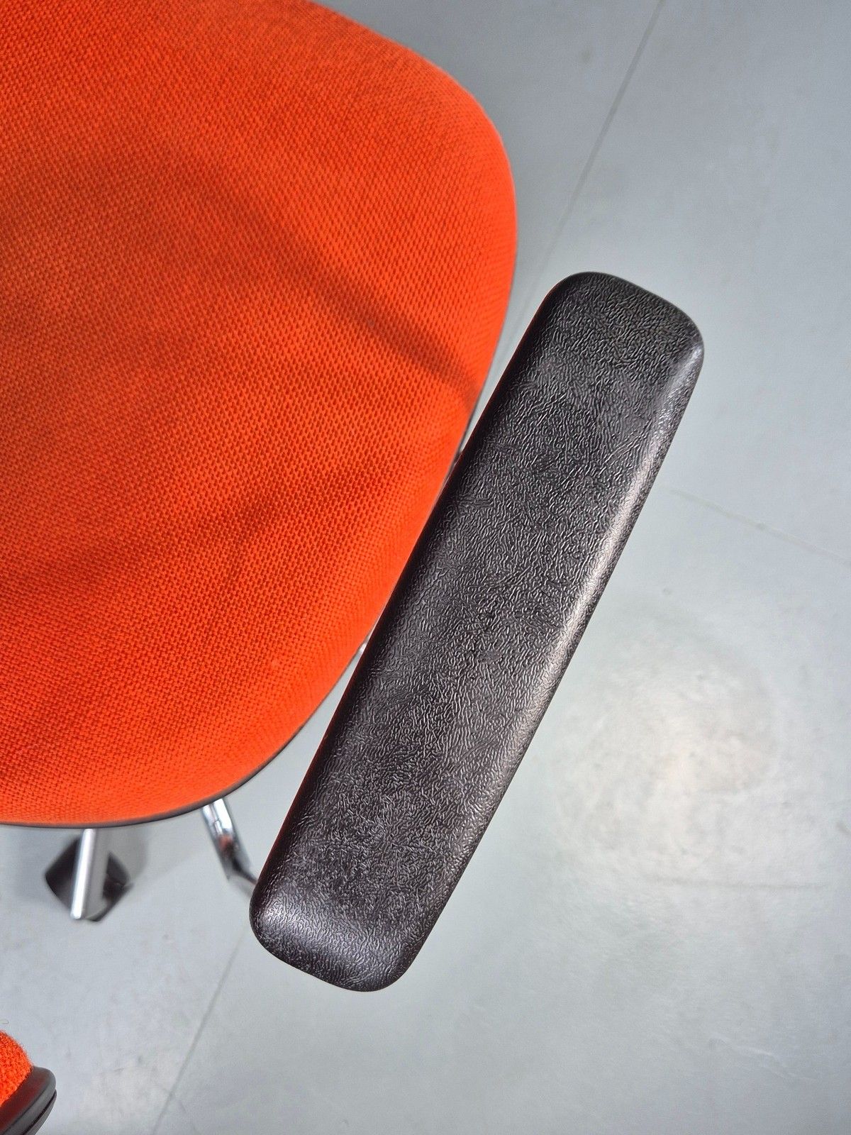 photo for sale Vintage 1970s Office Chair Danish Labofa Orange Wool Retro Eb12128
