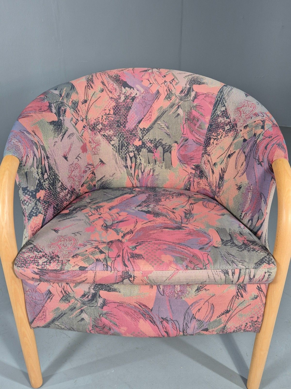 Vintage 1980s Stouby Colourful Tub Chair Danish Design Quality Retro Eb12135 photo 275.0