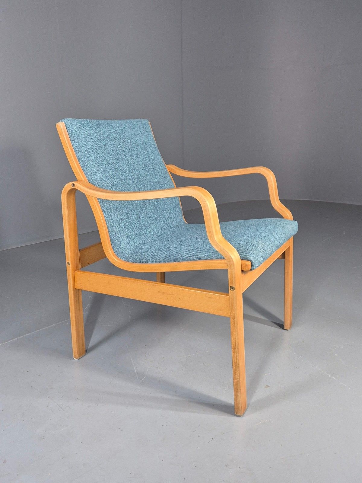 photo furniture Vintage Danish Bentwood Lounge Chair Fasterup New Upholstery Retro 1970s Eb12001