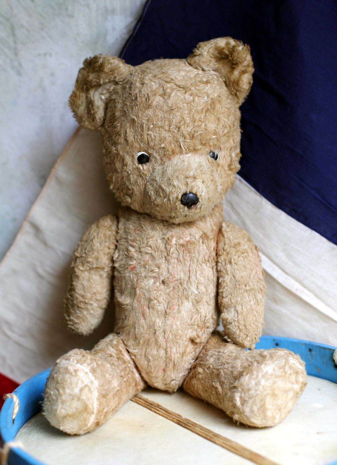 Antique Teddy Bear Old French Childs Jointed Mohair Stuffed Toy Bear
