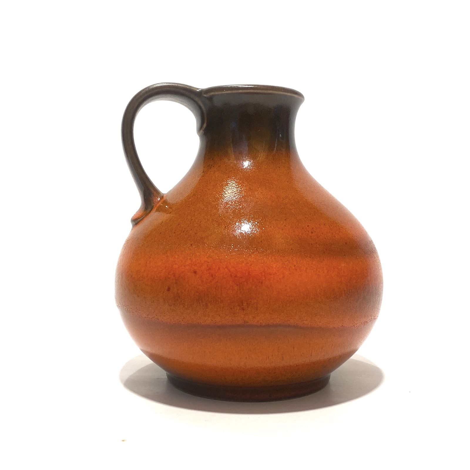 Steuler Keramik 515/15 Vaas in Oranje Fat Lava Glazuur, jaren 1970, West-Duits Aardewerk photo Woonaccessoires