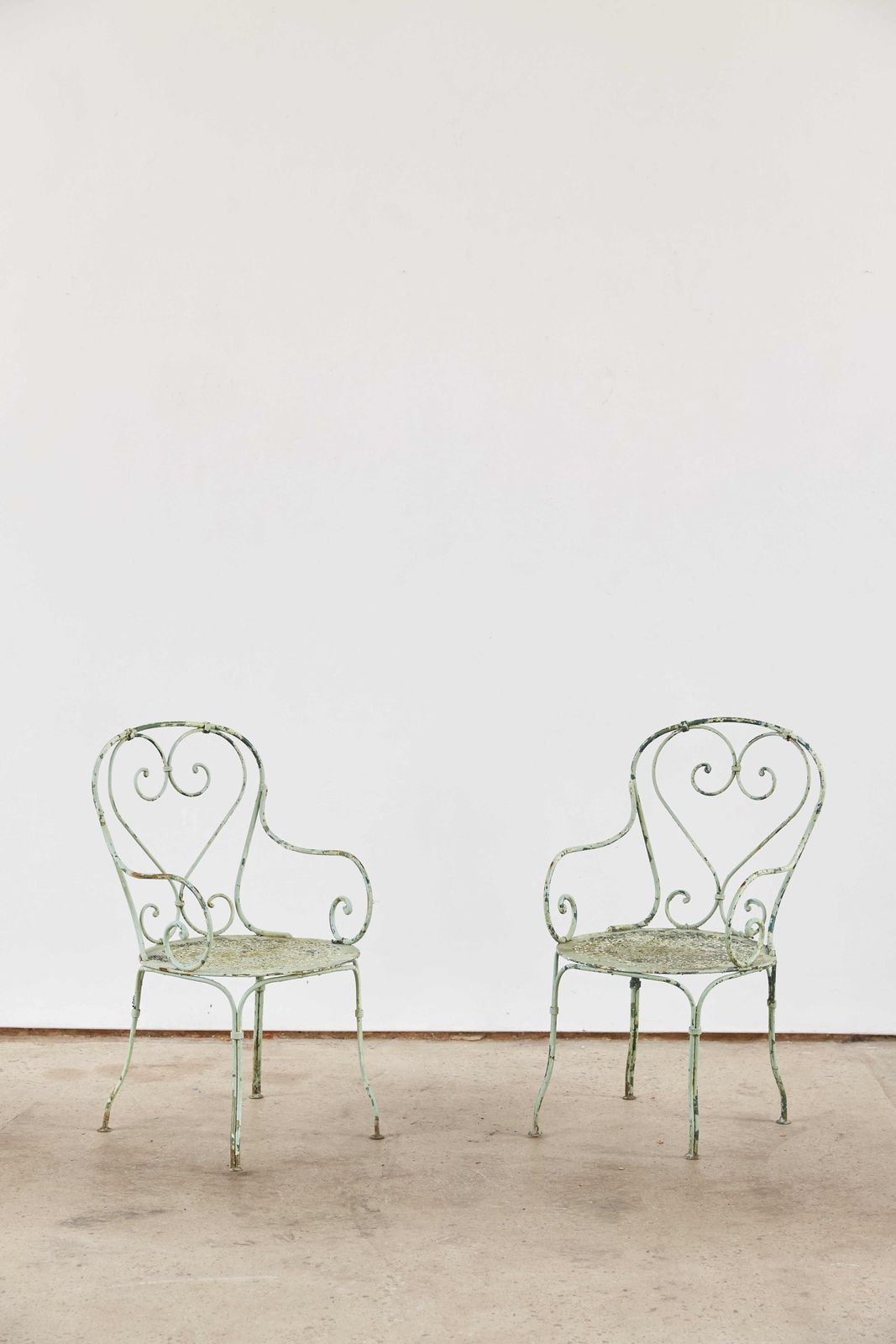 Pair Of French Wrought Iron Armchairs, 19th Century photo furniture