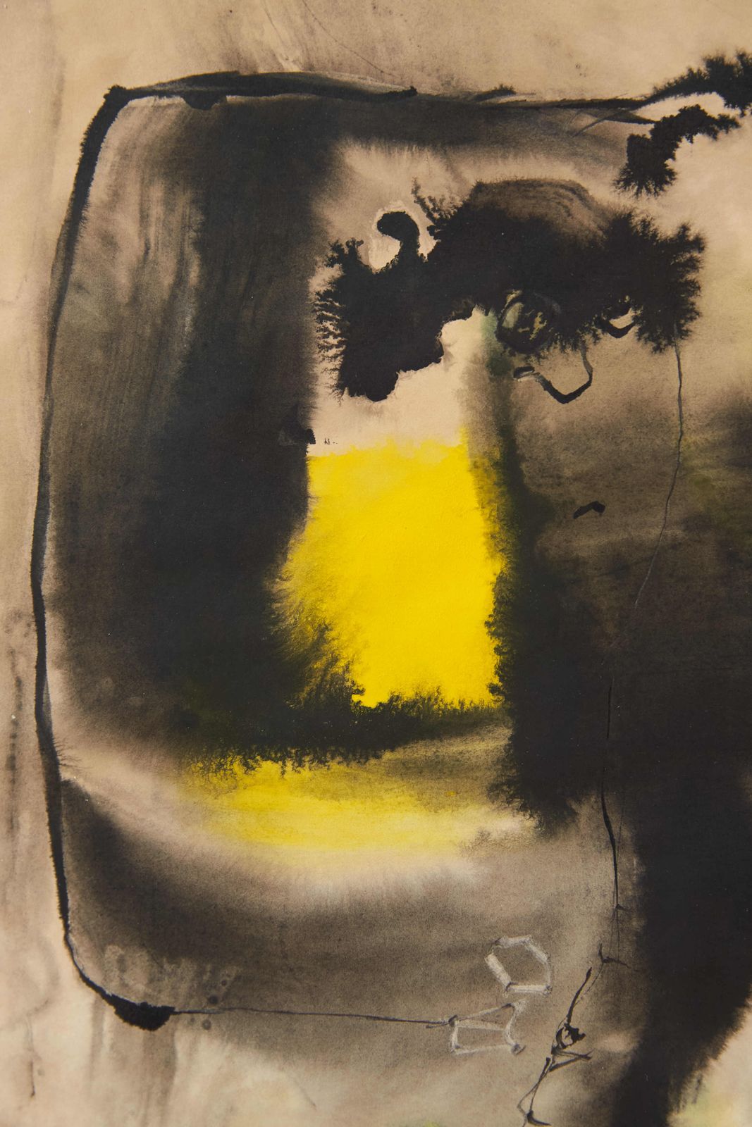 Abstract Watercolour On Paper By Harry Ousey, C1971 photo Art