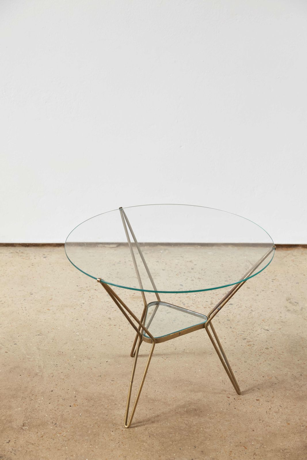 Mid Century Italian Brass And Glass Two Tier Coffee Table photo furniture
