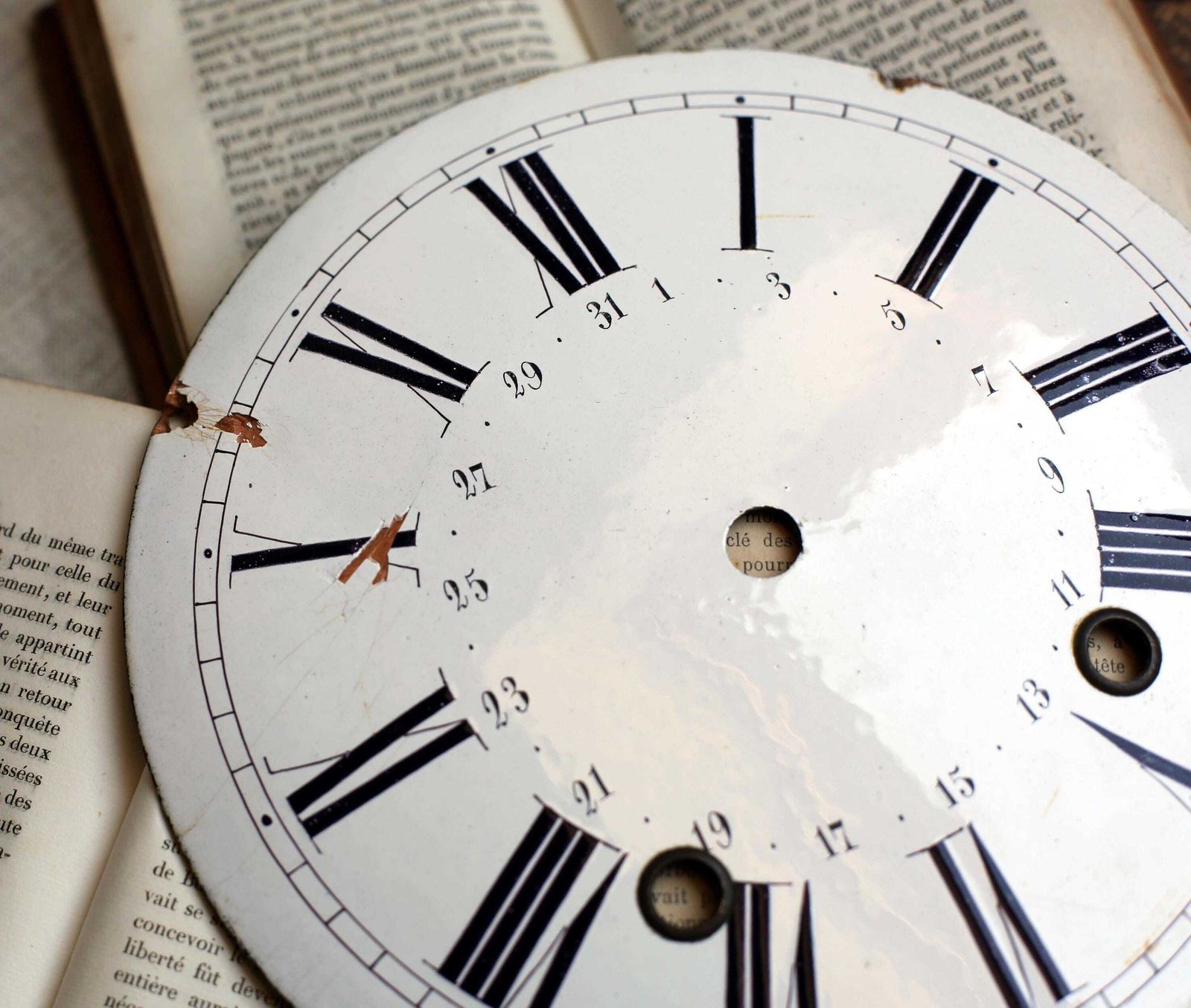 Antique French Clock Face Enamel Grandfather Dial photo buy