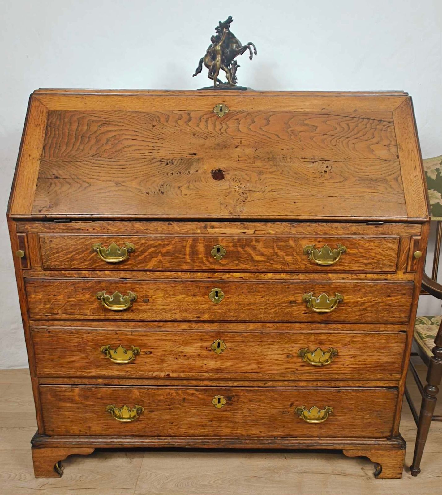 George III Writing Bureau Desk Oak 18thc Antique English photo furniture