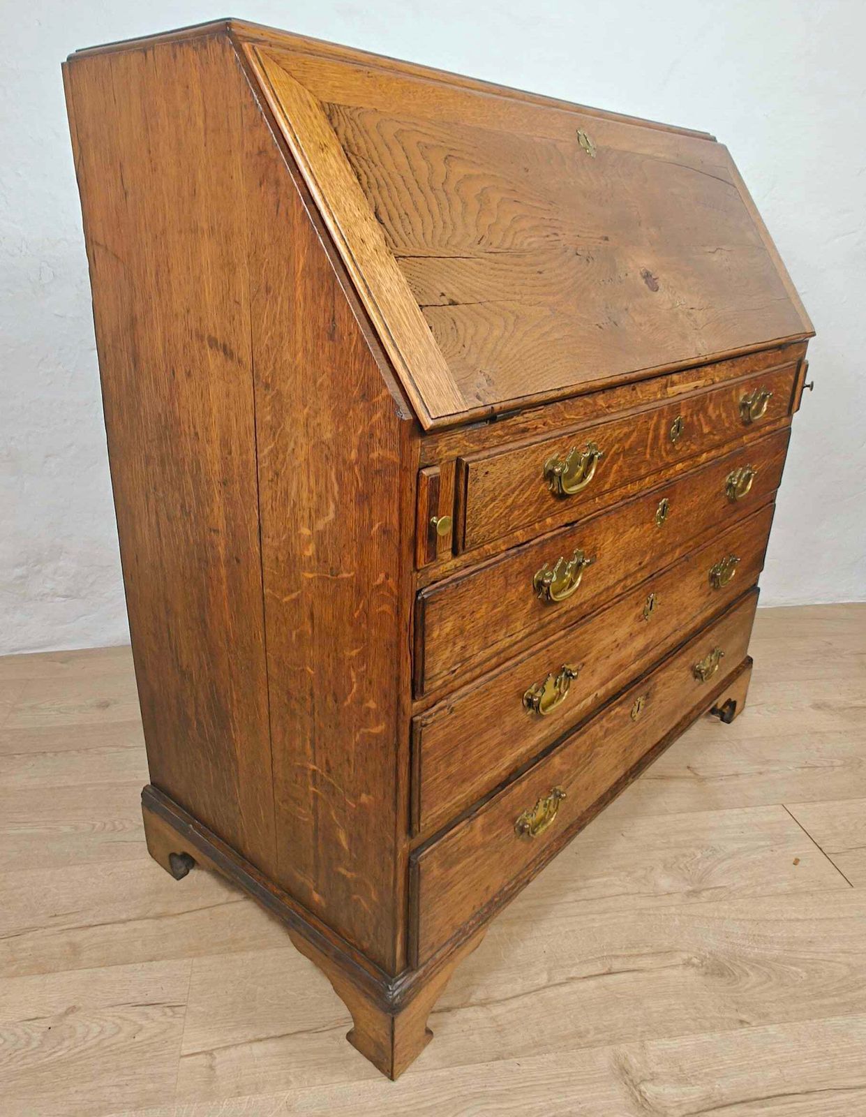 George III Writing Bureau Desk Oak 18thc Antique English photo Furniture