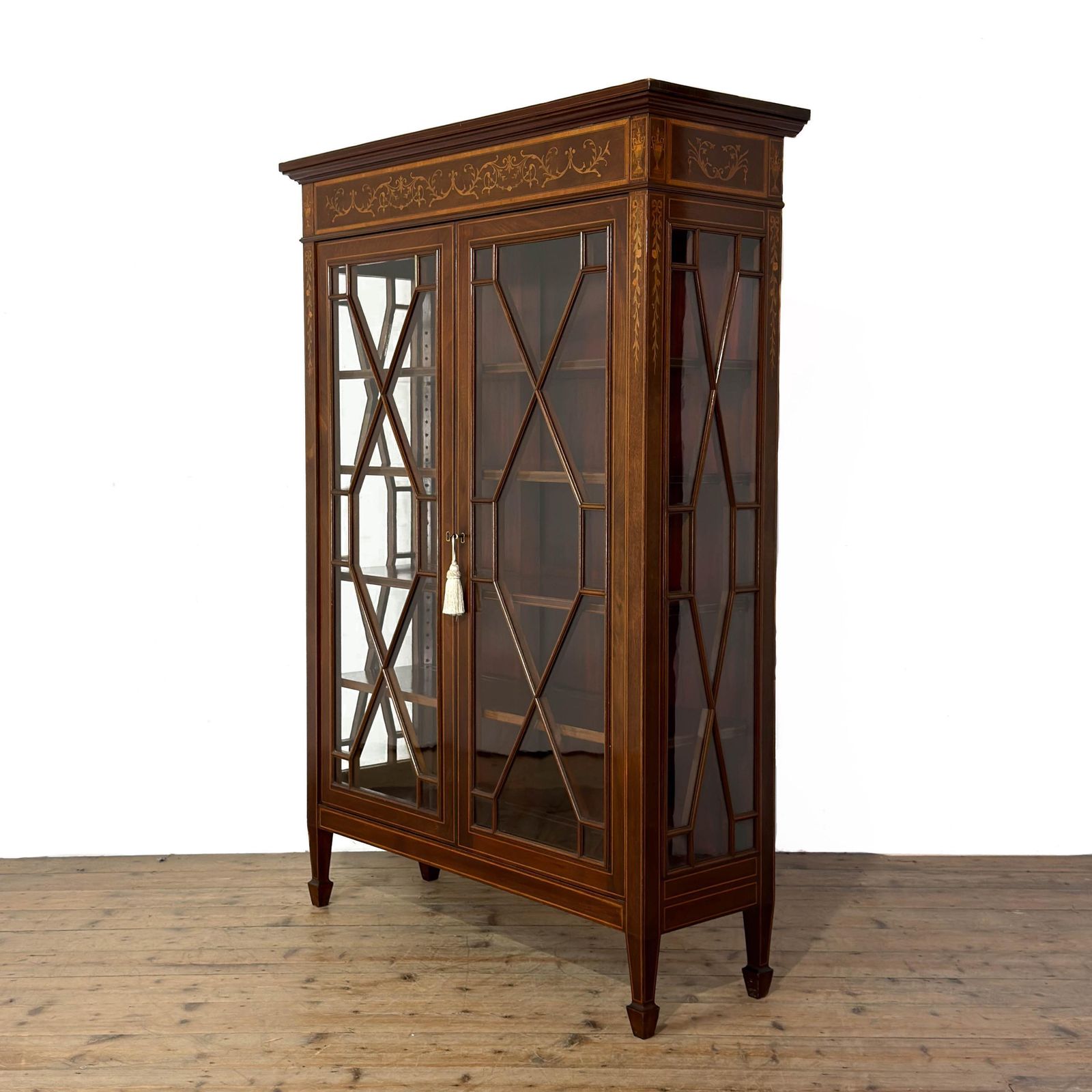 Antique Inlaid Mahogany Display Cabinet | Antiques | Antique Cabinet | Antique Storage | Display Cabinet (M 6880) photo furniture