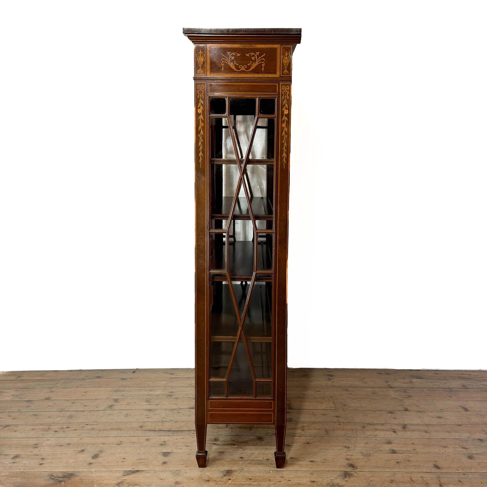 Antique Inlaid Mahogany Display Cabinet | Antiques | Antique Cabinet | Antique Storage | Display Cabinet (M 6880) photo vintage