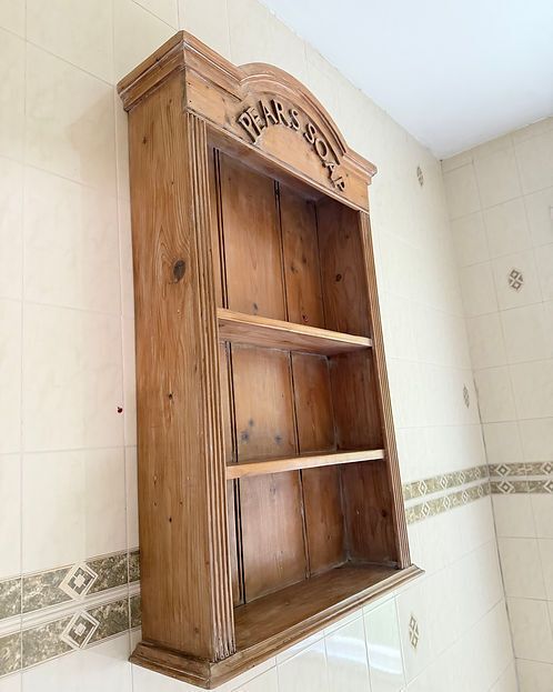 Pair Of Decorative Pears Soap Pine Wall Display Shelves photo for sale