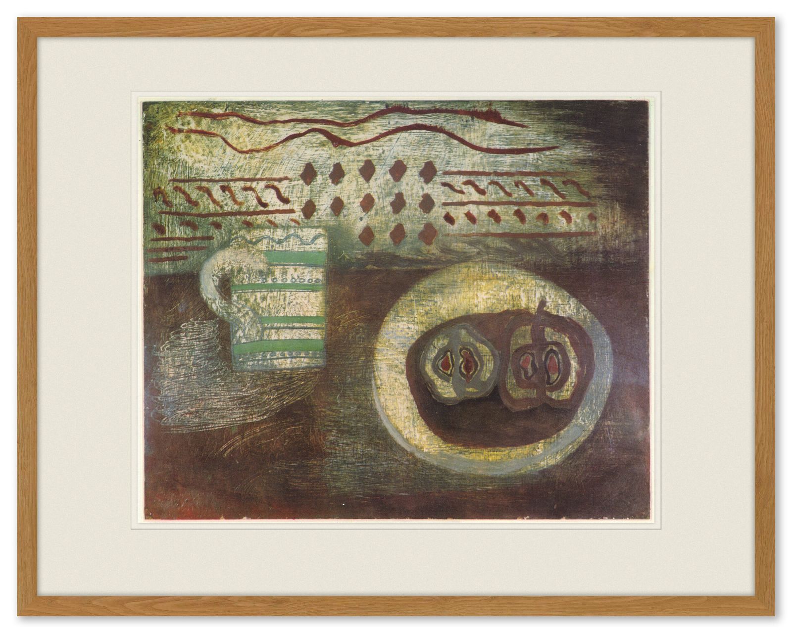 Ingelijste lithografische print van Ben Nicholson, 1962