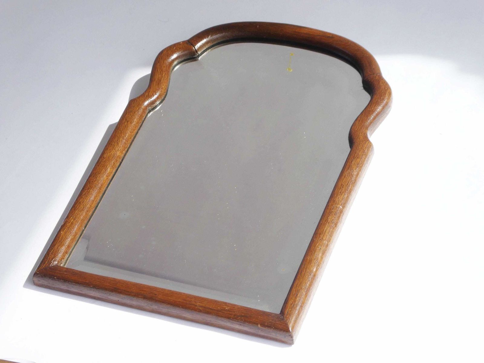 Antique Dutch Scalloped Beveled Mirror, Wooden Arched Wall Mirror, Farmhouse Decor photo Home Decor