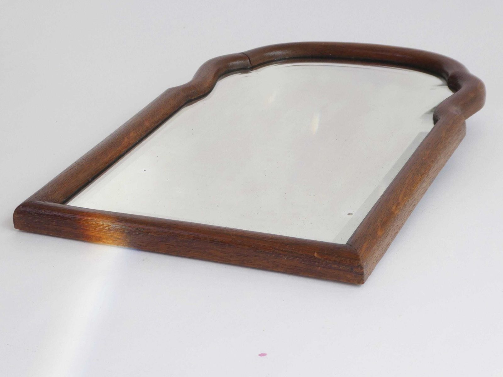 Antique Dutch Scalloped Beveled Mirror, Wooden Arched Wall Mirror, Farmhouse Decor photo buy