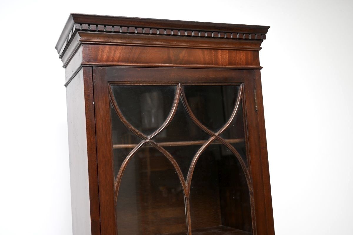 Antique Georgian Style Slim Mahogany Bookcase photo vinterior