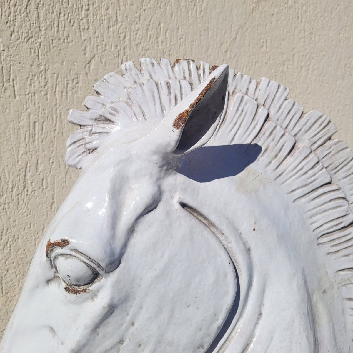 Ceramic Horse Heads, H70cm, Italy, 20th Century photo for sale