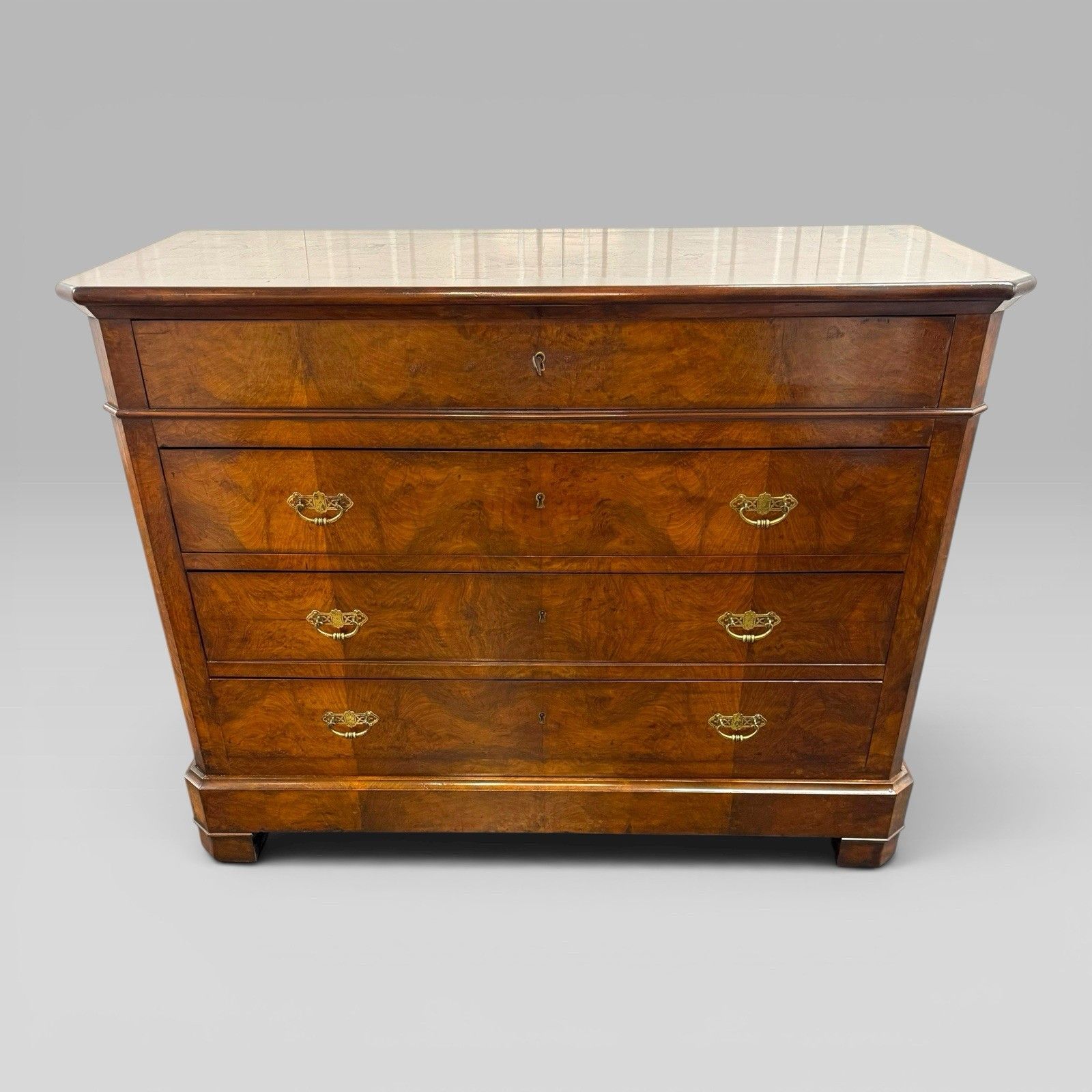 Antique French Provincial Walnut Commode With Mahogany Crossbanding photo furniture
