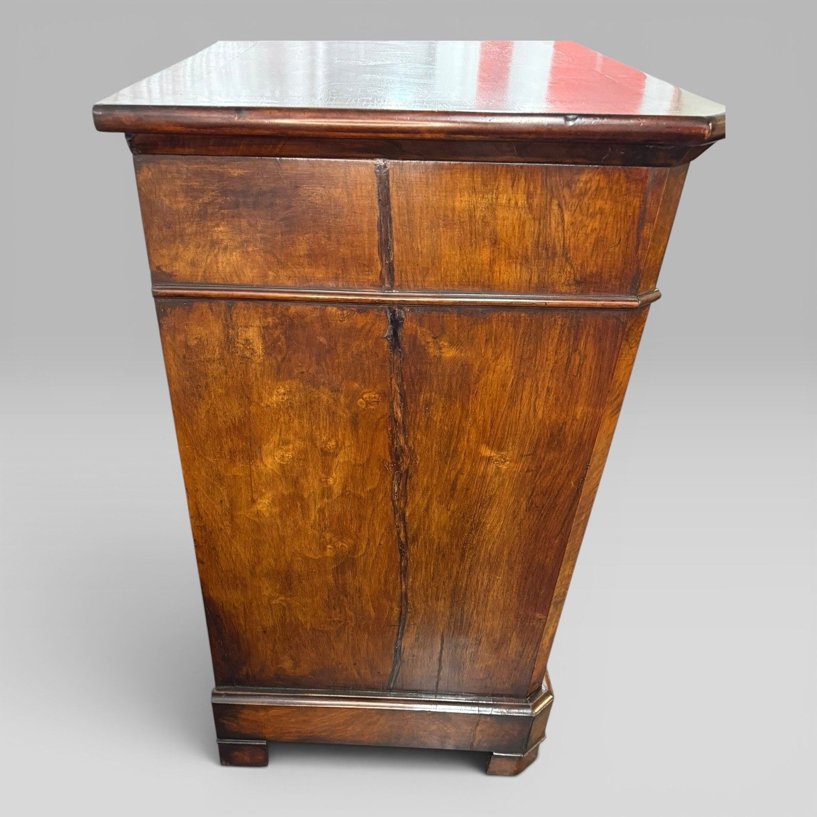 Antique French Provincial Walnut Commode With Mahogany Crossbanding photo vintage