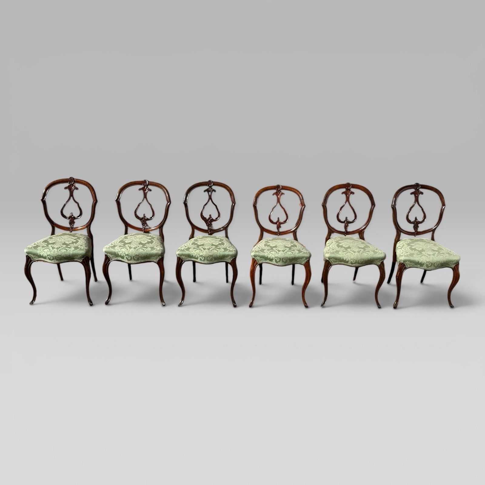 Antique Victorian Mahogany Balloon Back Dining Chairs, Set Of 6 photo 650.0