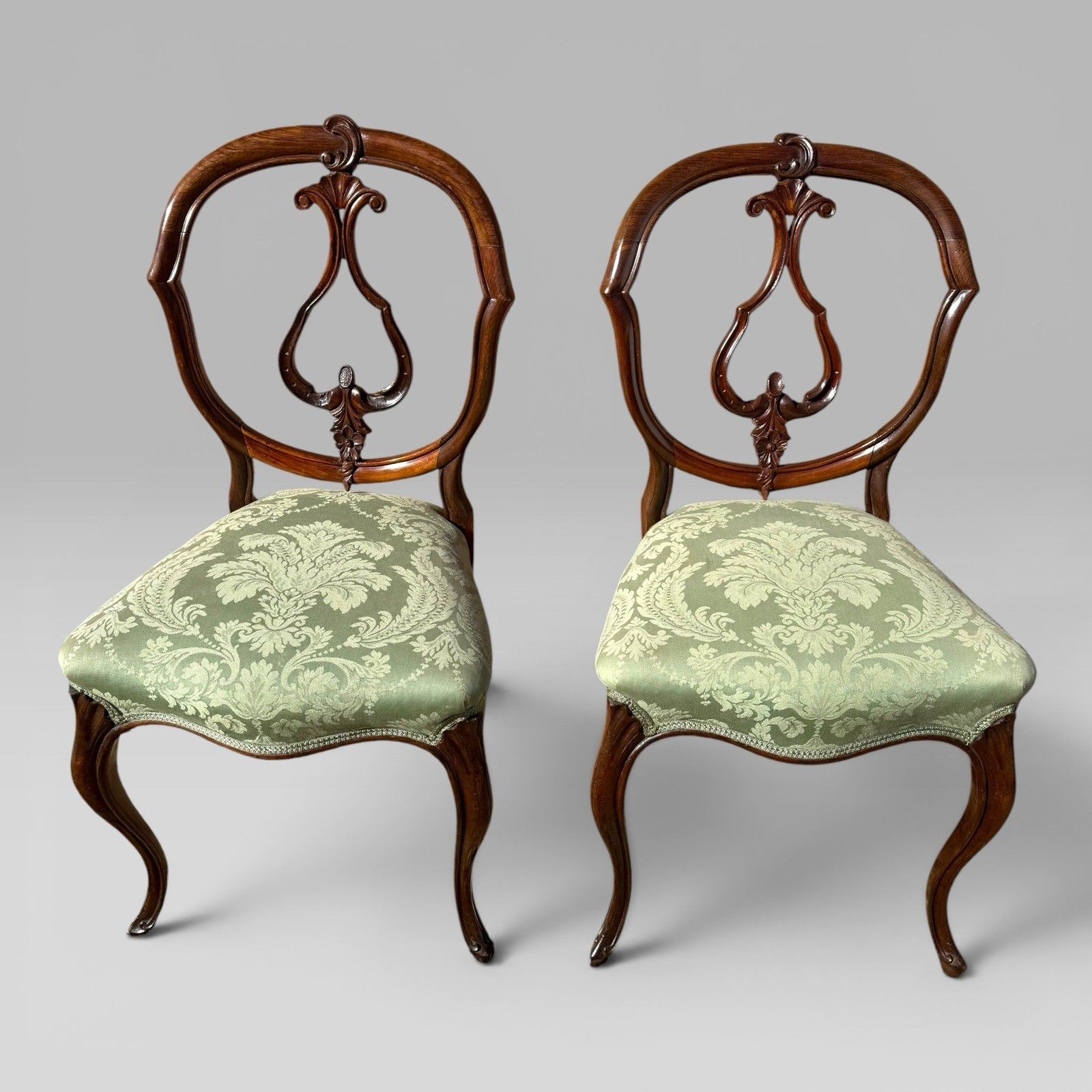 Antique Victorian Mahogany Balloon Back Dining Chairs, Set Of 6 photo vinterior