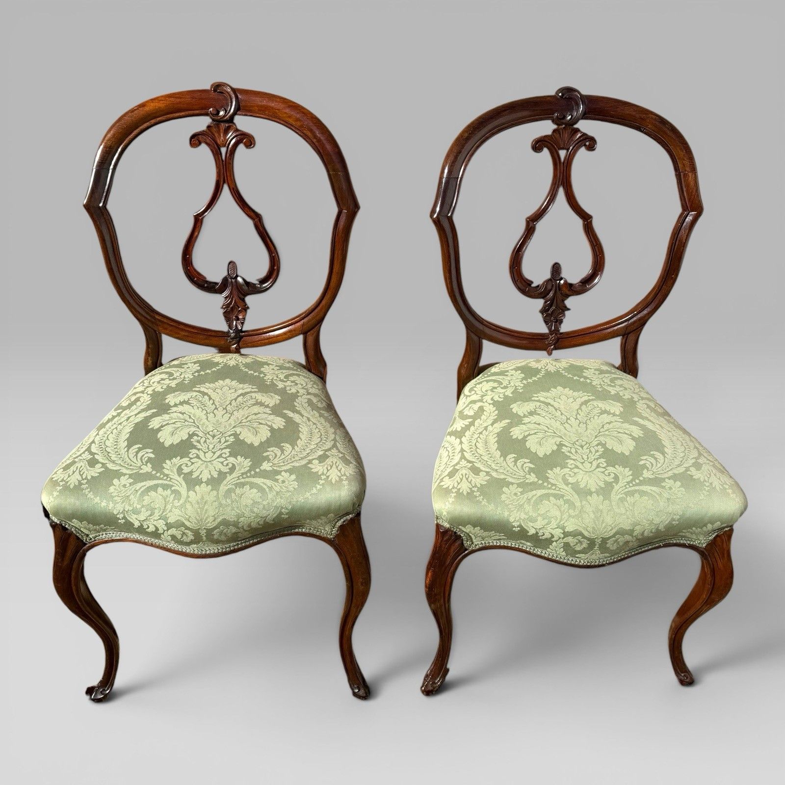 Antique Victorian Mahogany Balloon Back Dining Chairs, Set Of 6 photo vintage